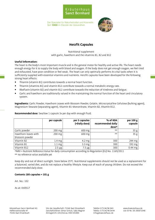 Sanct Bernhard Herzfit Capsules