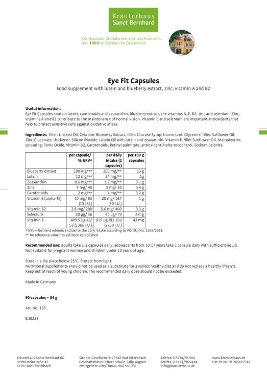 Sanct Bernhard Eye Fit Capsules