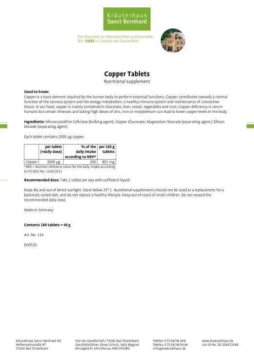 Sanct Bernhard Copper Tablets