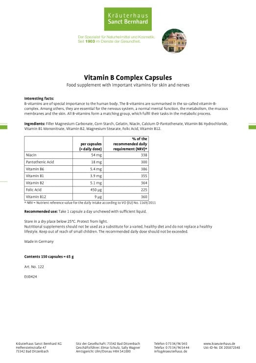Sanct Bernhard Vitamin B Complex Capsules