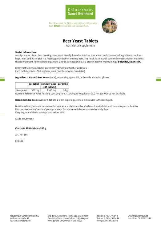 Sanct Bernhard Beer Yeast Tablets