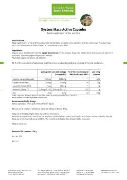 Sanct Bernhard Oysters Maca Active Capsules