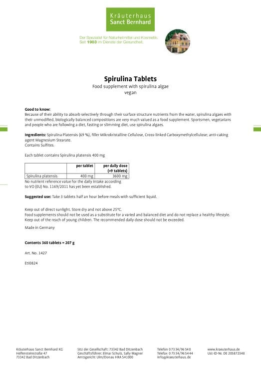 Sanct Bernhard Spirulina Tablets