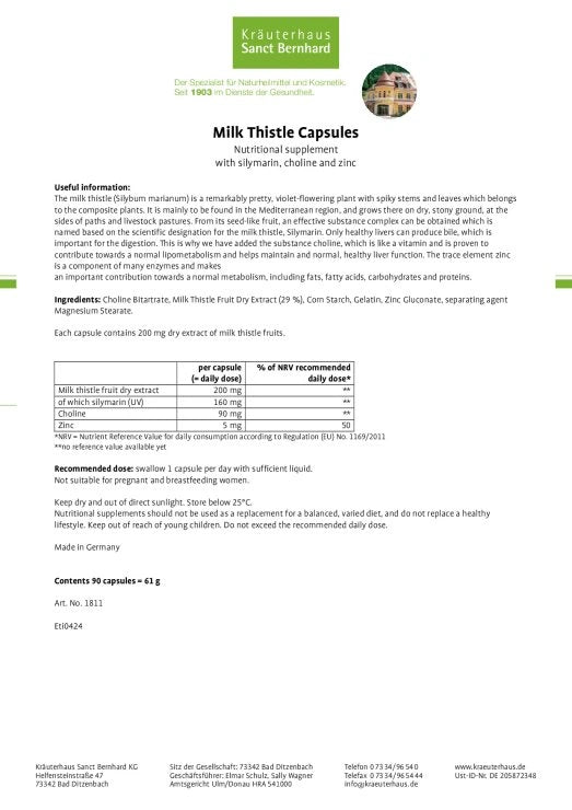 Sanct Bernhard Milk Thistle Capsules