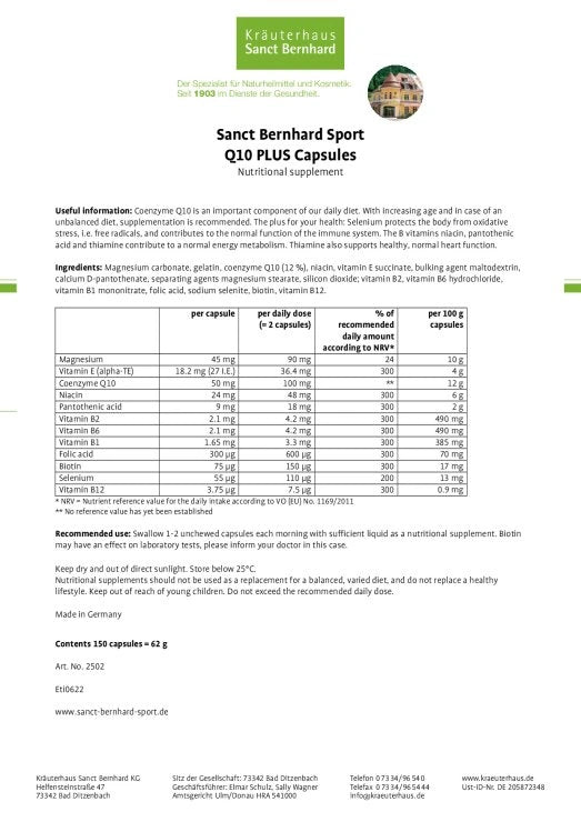 Sanct Bernhard Sport Q10 Plus Capsules
