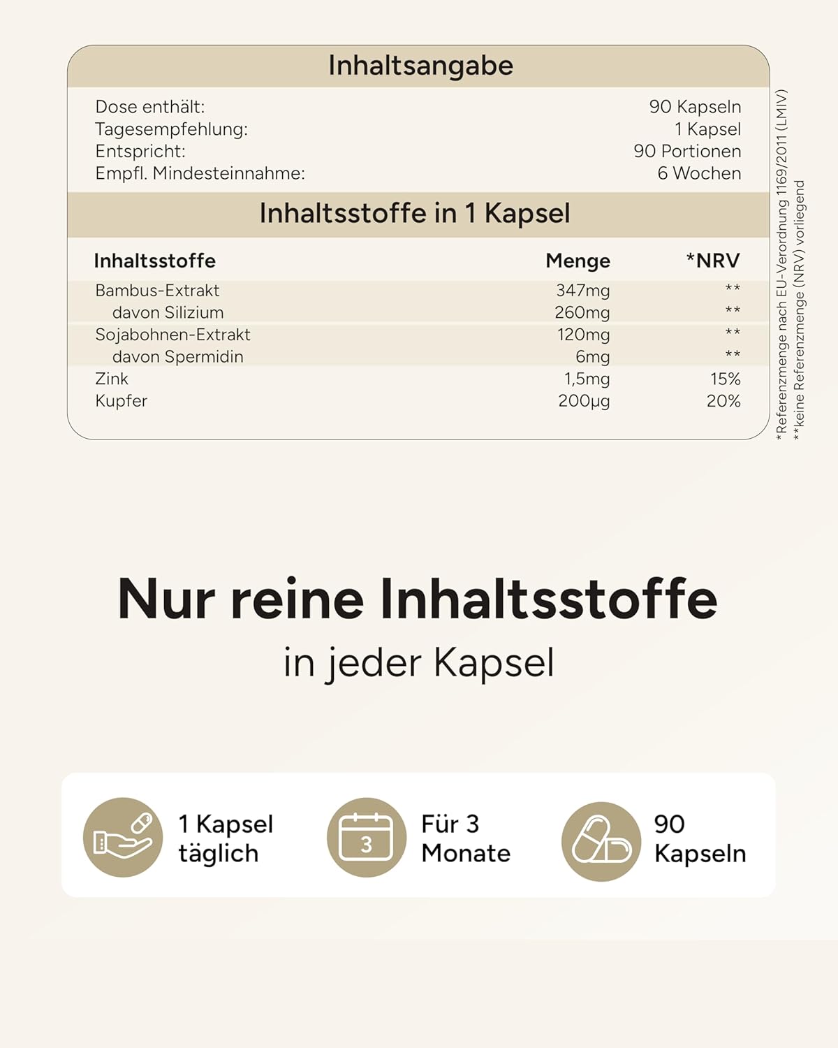 Plantomol Glanzmoment, Spermidin & Silizium (90 Capsules)