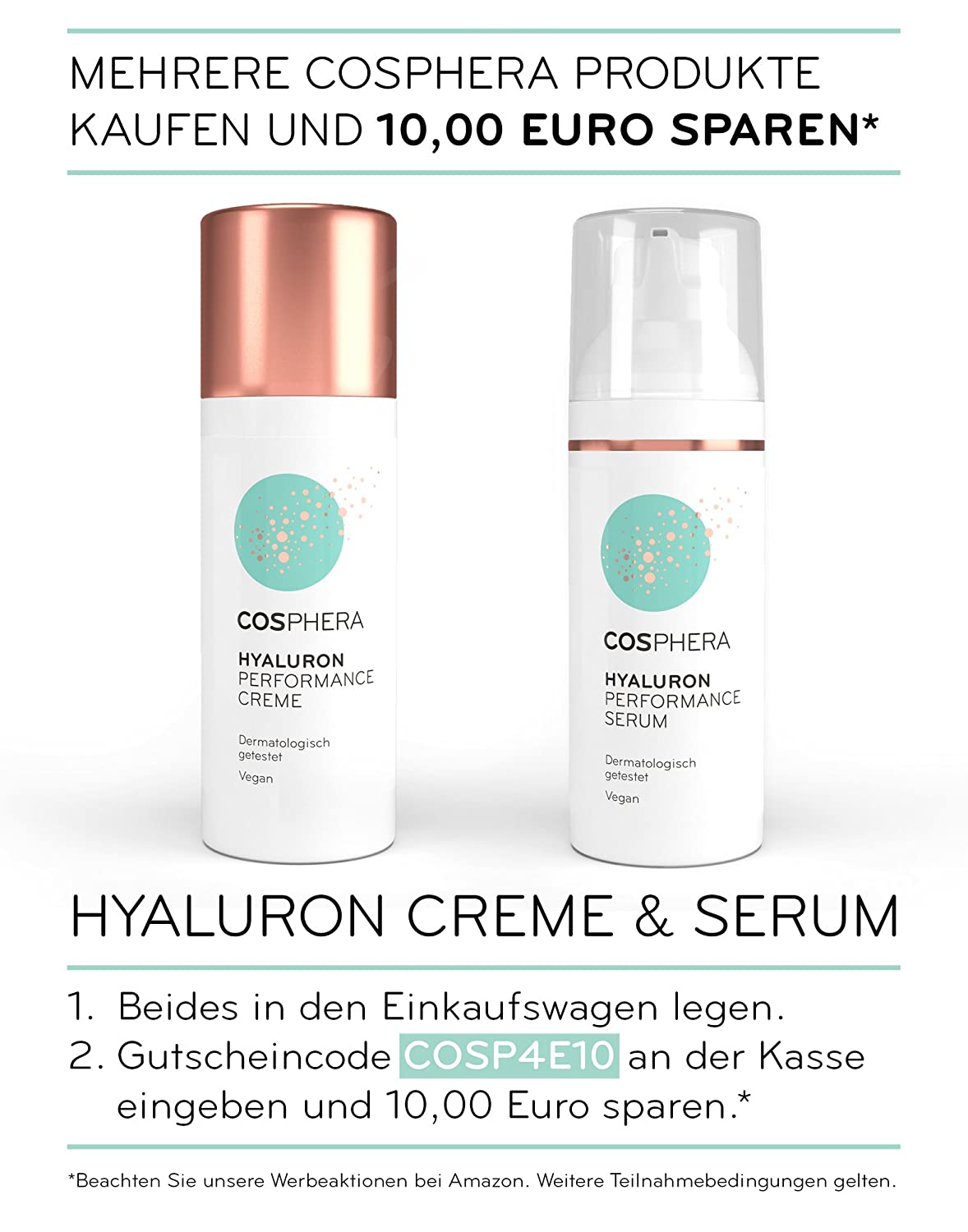 Cosphera Hyaluron Performance High Dose Vegan Anti-Wrinkle Moisturizing Treatment Serum Hyaluronic Acid Concentrate Gel