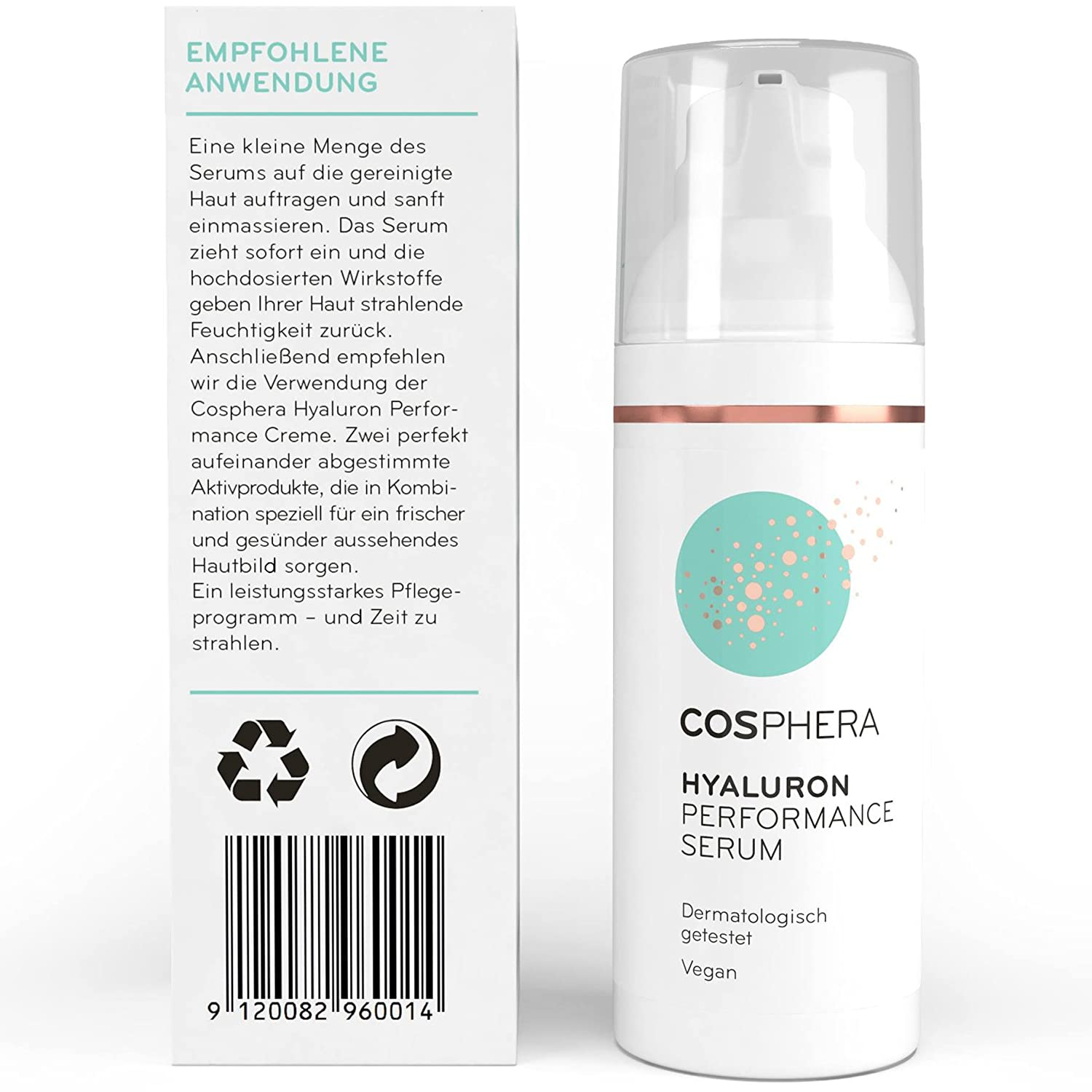 Cosphera Hyaluron Performance High Dose Vegan Anti-Wrinkle Moisturizing Treatment Serum Hyaluronic Acid Concentrate Gel