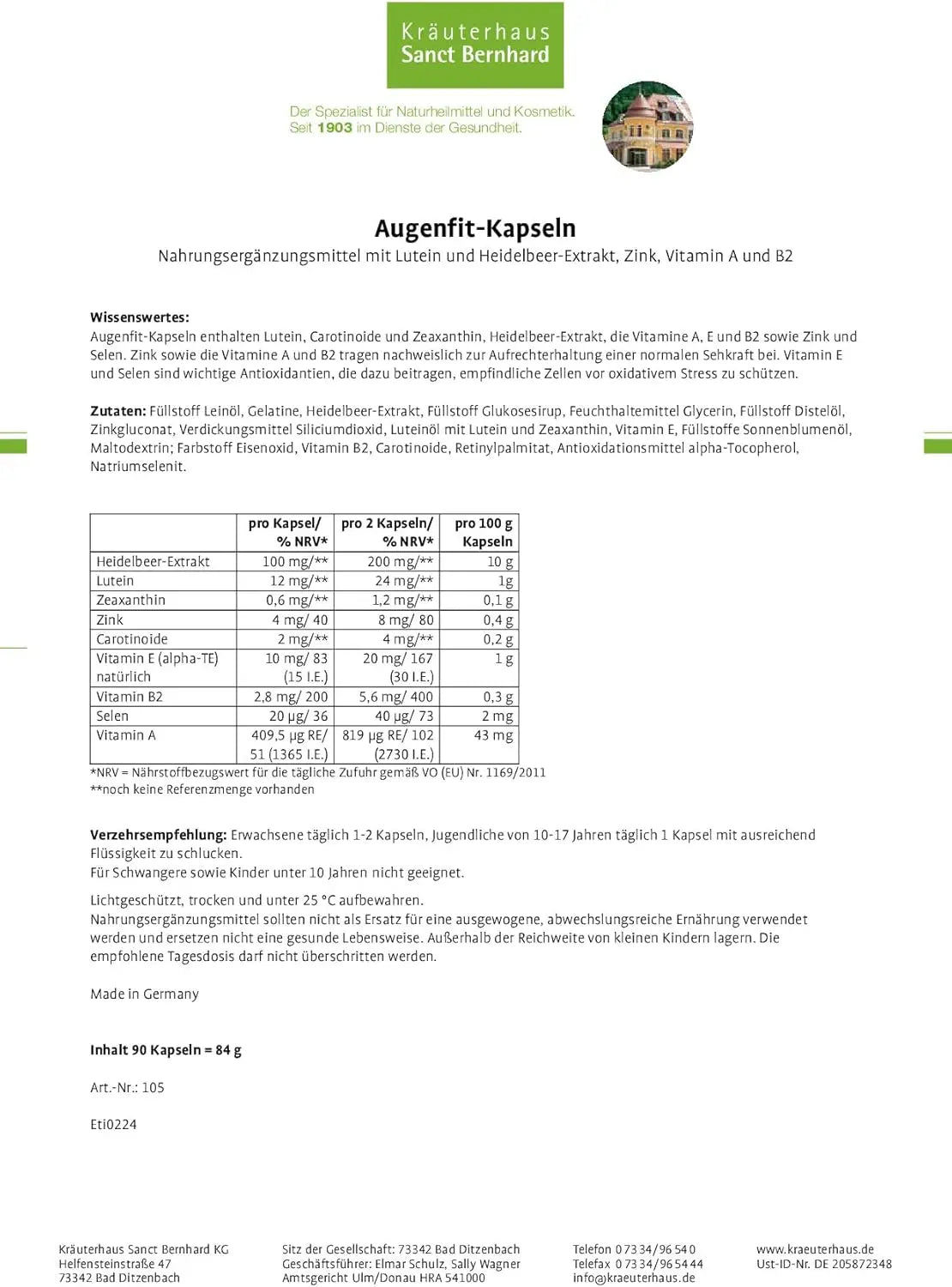 Sanct Bernhard Eye Fit