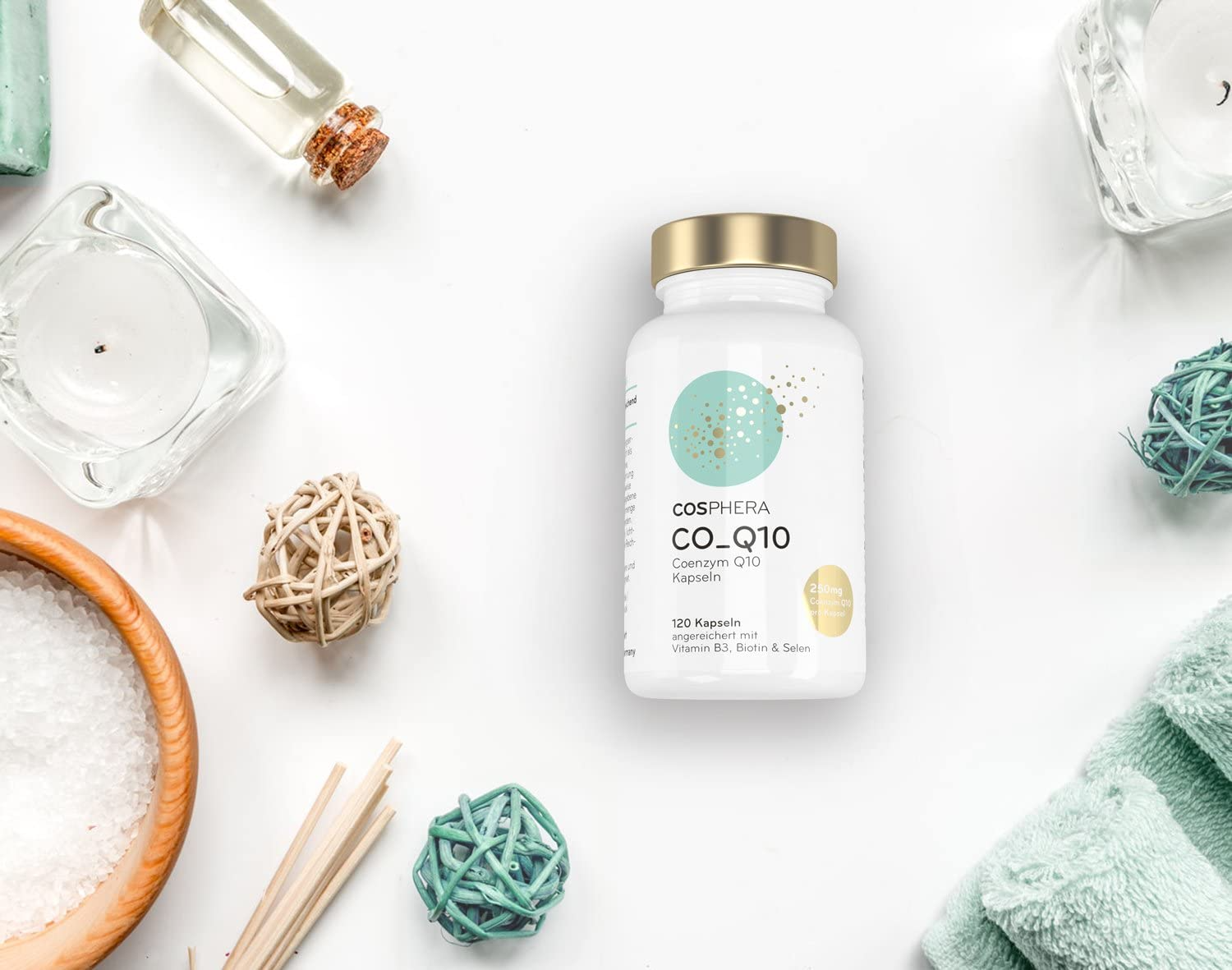 Cosphera Coenzyme Q10 - High Dose with 250mg per Capsule 120 Vegan Capsules.