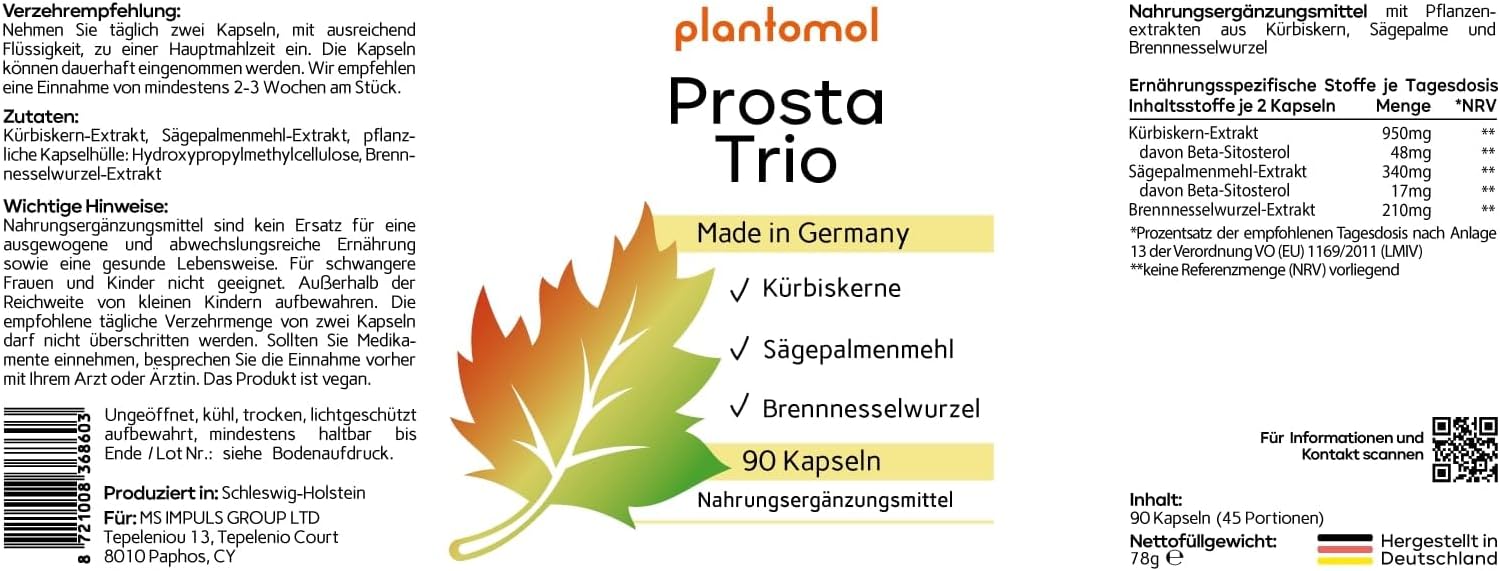 Plantomol PROSTA TRIO (90 كبسولة)
