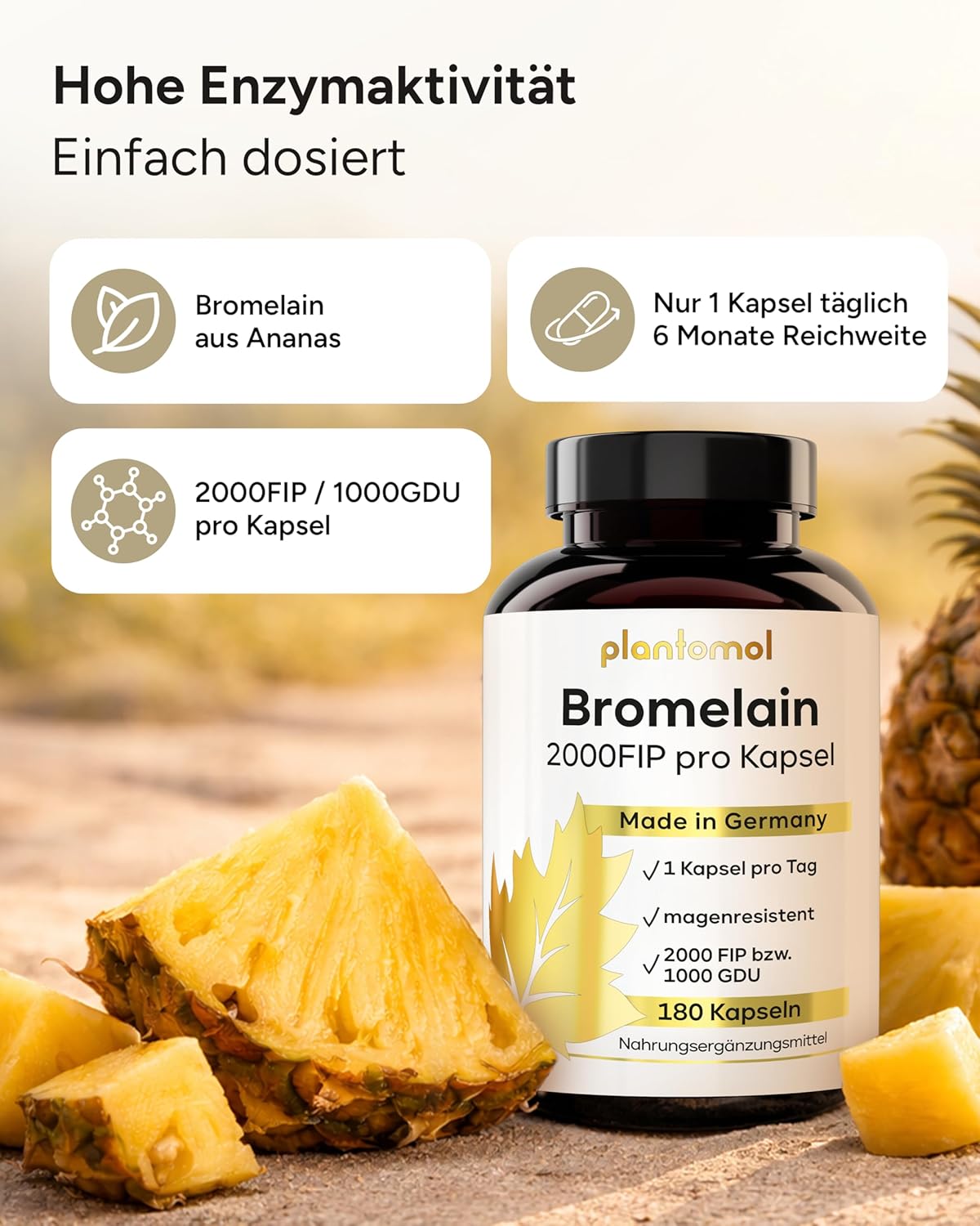 بلانتومول بروميلين 2000 FIP برو (180 كبسولة)