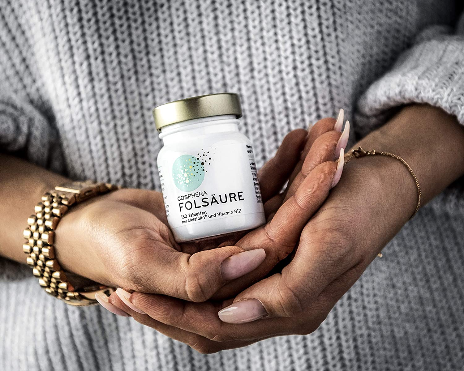 Cosphera Folic Acid Tablets - High Dose with 800 μg Folate (Metafolin) and 25 μg Vitamin B12 per Tablet