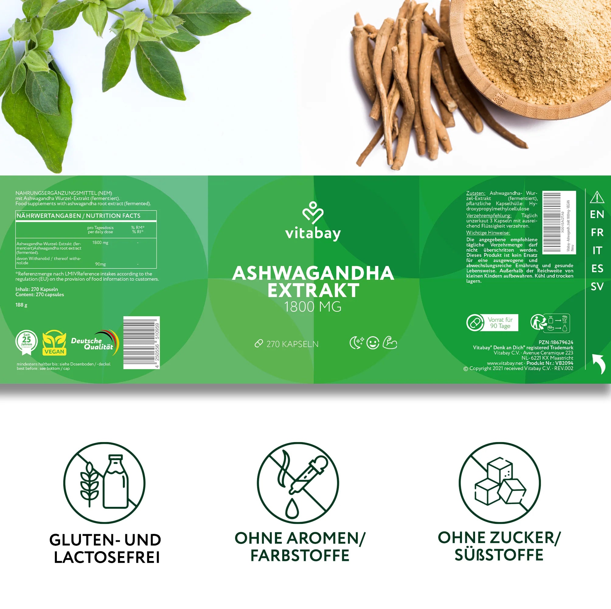 Vitabay Ashwagandha Extract 1,800mg - 270 capsules