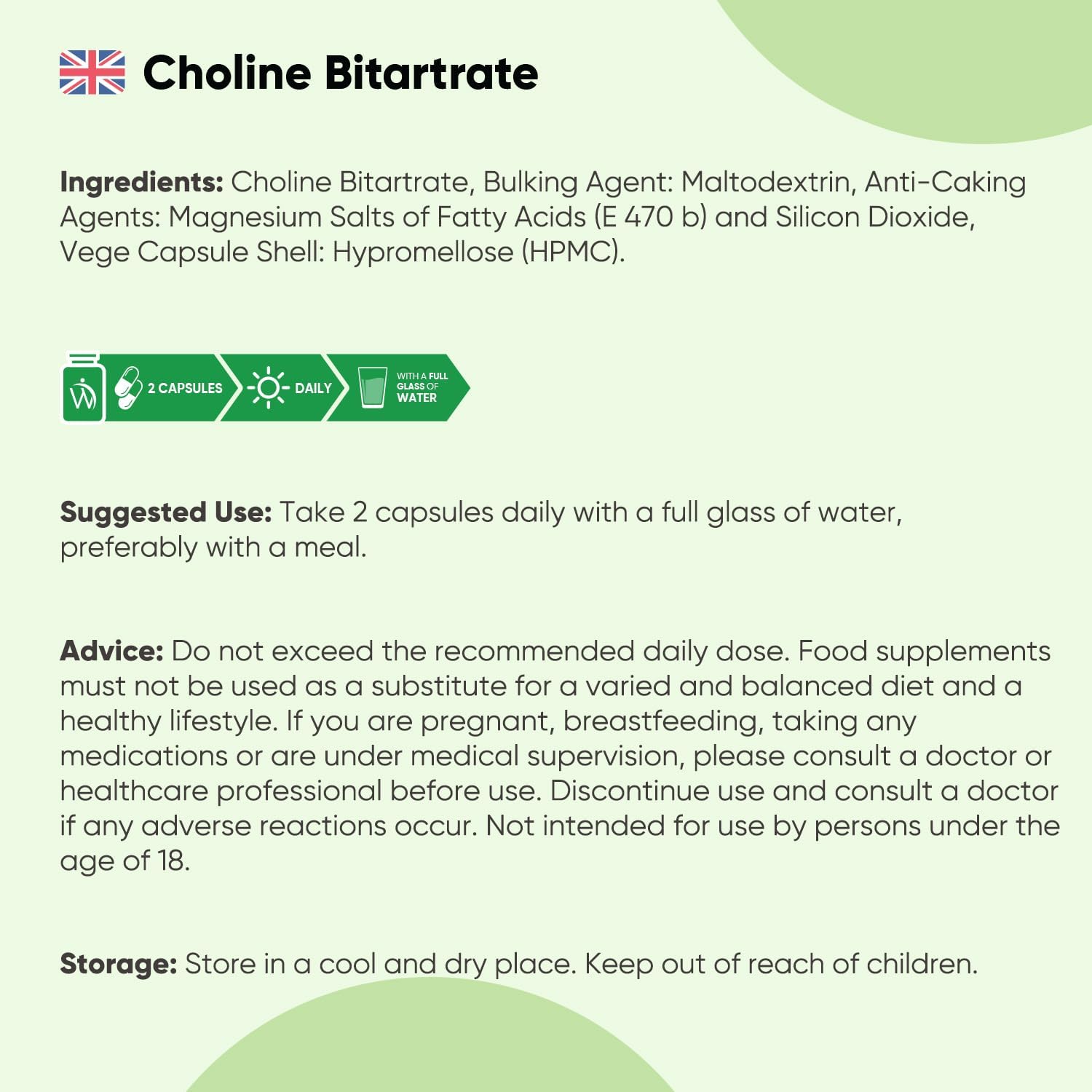 مكمل كولين بيطرطرات من ويِت وورلد 714 ملجم | 180 كبسولة | تكفي 3 أشهر | غير معدل وراثيًا وخالٍ من الجلوتين | يساهم الكولين في الحفاظ على وظائف الكبد الطبيعية (وفقًا لمزاعم الهيئة الأوروبية لسلامة الأغذية)