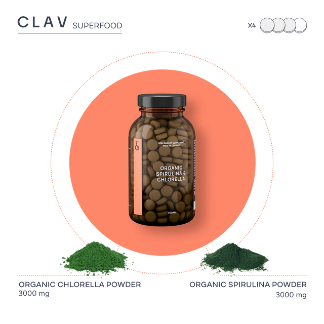 Clav Health Organic Spirulina and Chlorella