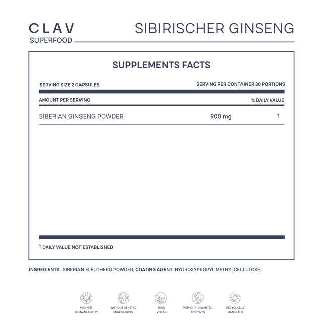 Clav Health Siberian Ginseng