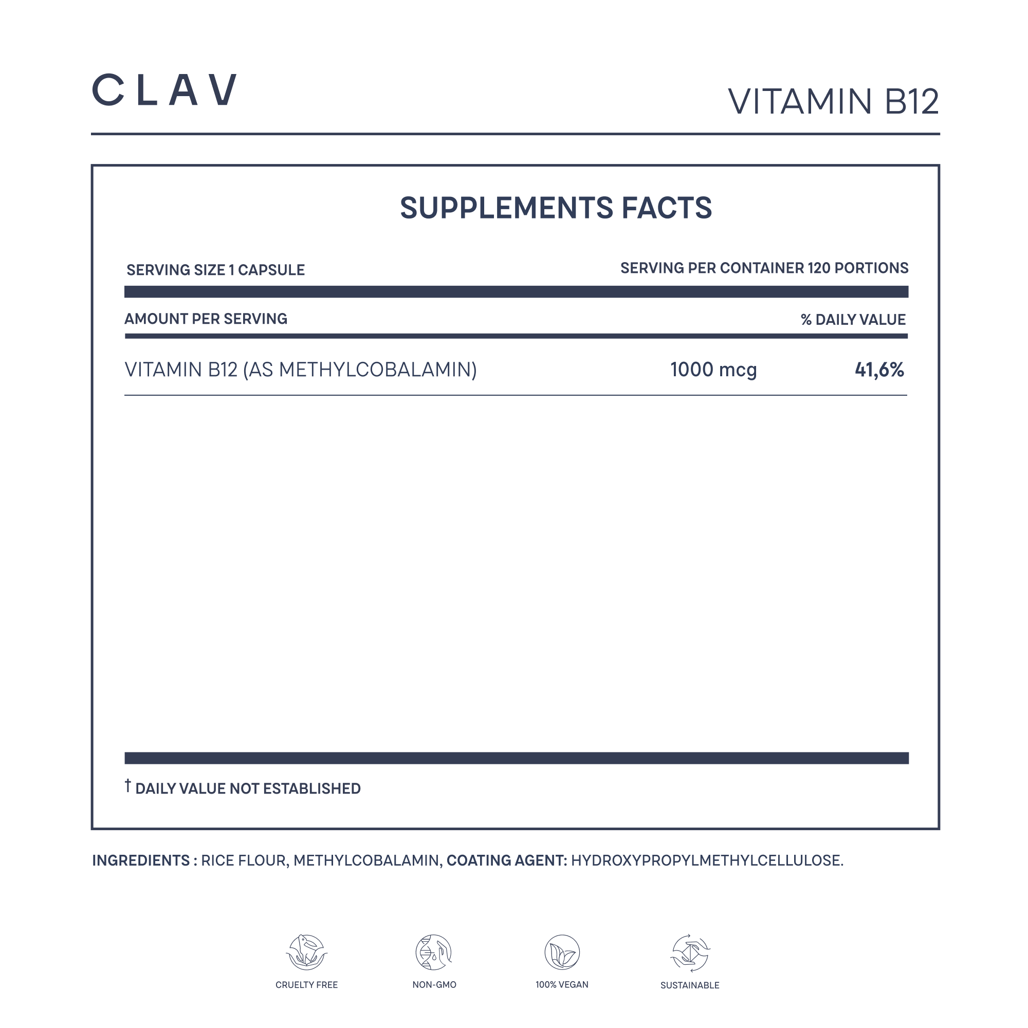 Vitamin B12 | 1000mcg Methylcobalamin