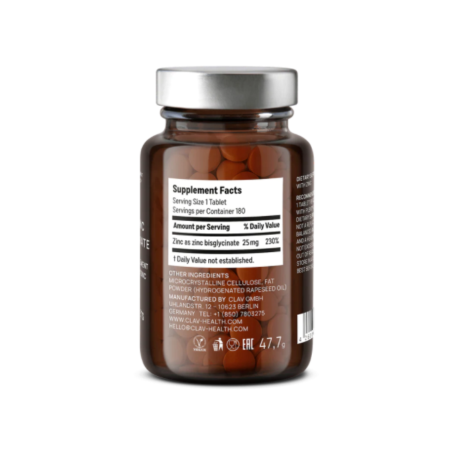 Clav Health Zinc-Bisglycinat