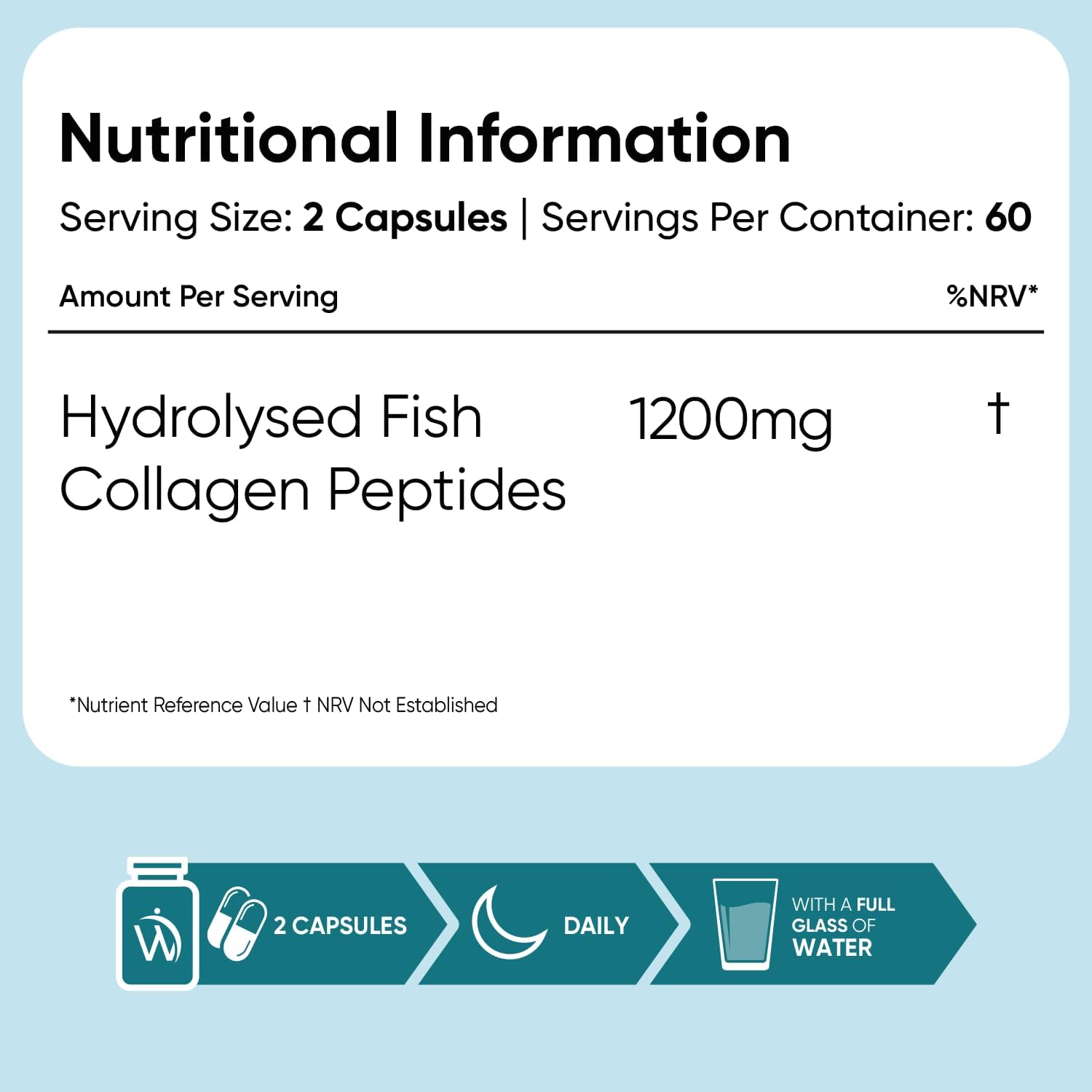 WeightWorld Pure Marine Collagen Capsules - 120 Capsules - 1200mg Per Serving - 2 Months Supply - Collagen Supplements for Women & Men - Highly Bioavailable Type 1 & 3 Hydrolysed Fish Collagen Peptides
