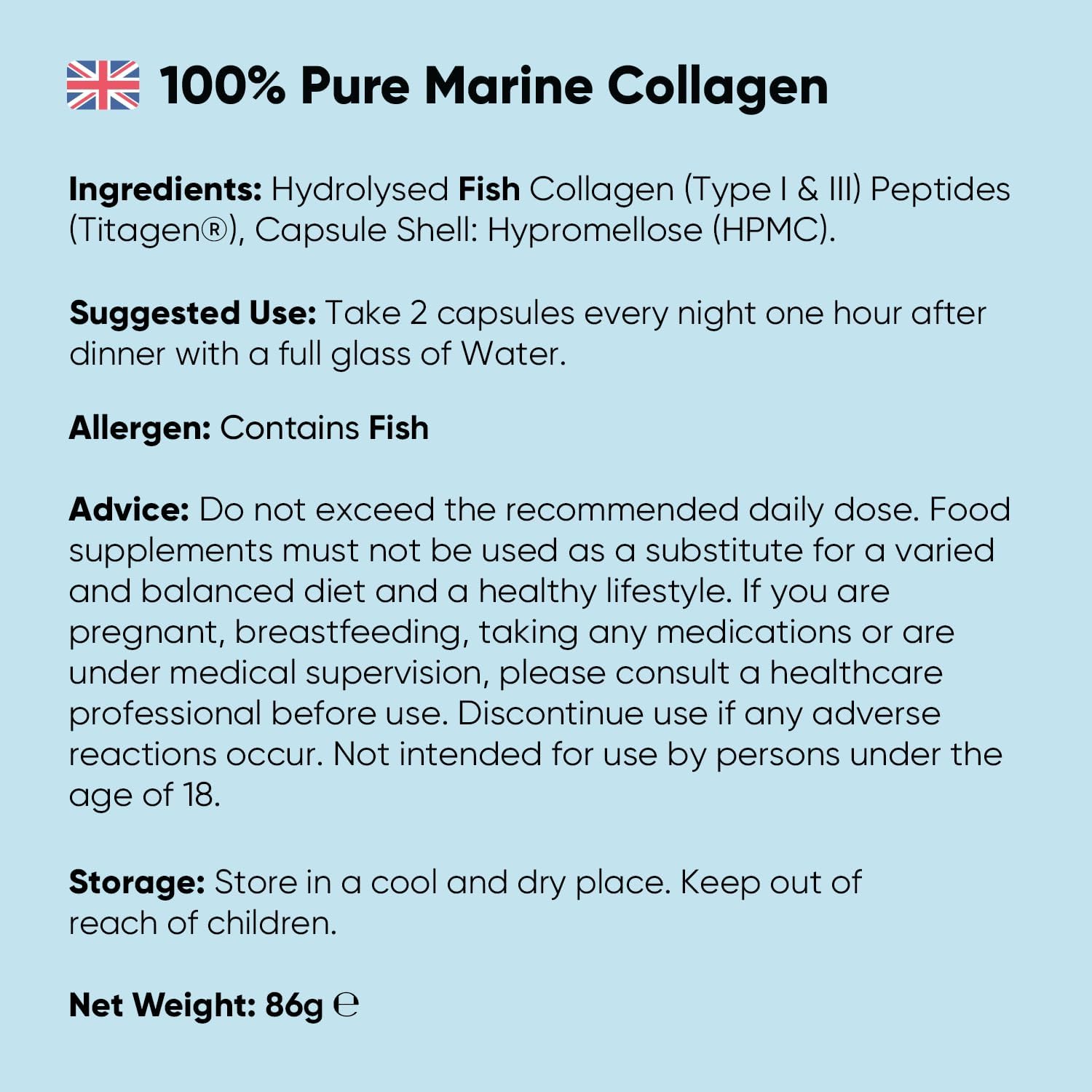 WeightWorld Pure Marine Collagen Capsules - 120 Capsules - 1200mg Per Serving - 2 Months Supply - Collagen Supplements for Women & Men - Highly Bioavailable Type 1 & 3 Hydrolysed Fish Collagen Peptides