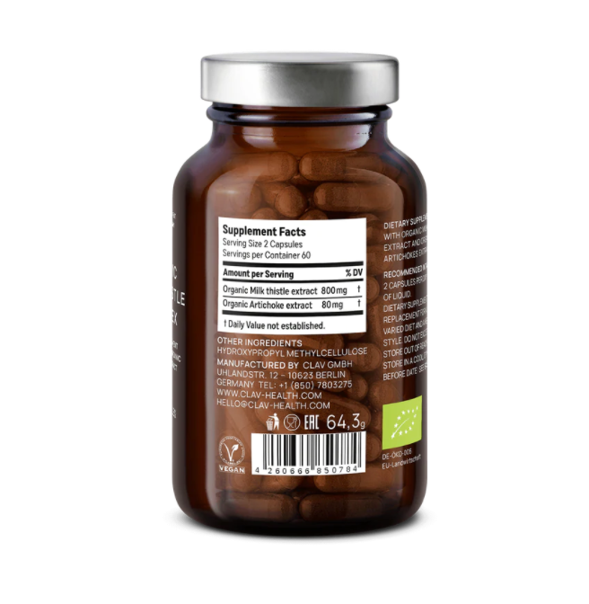 Clav Health Organic Milk Thistle Complex Rich In Antioxidant Flavonoids
