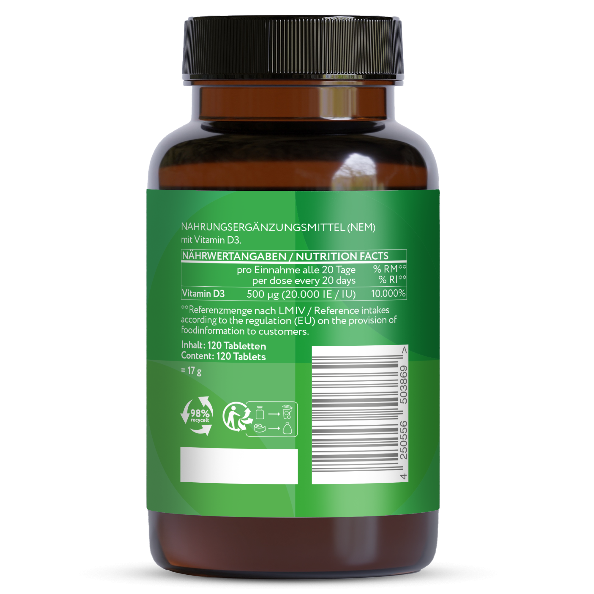 Vitamin D3 Depot 20.000 I.E. - vegane Tabletten