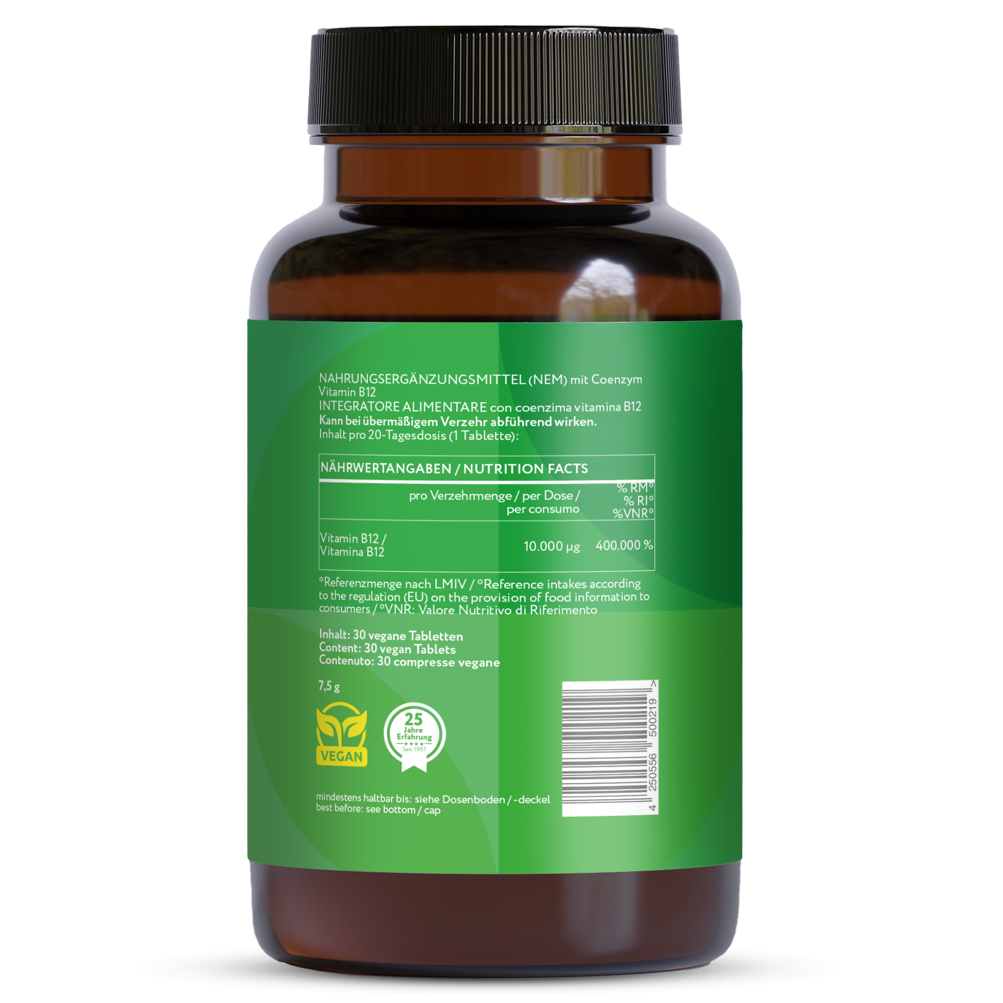 Coenzym Vitamin B12 Depot - Dibencozide 10.000 mcg - 30 vegane Tabletten