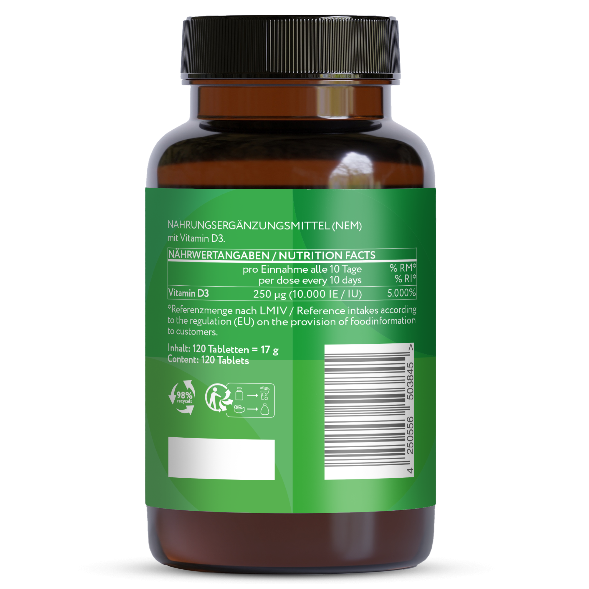 Vitamin D3 Depot 10,000 I.U. - Vegan Tablets