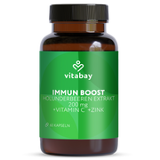 Immun Boost - mit Holunderbeeren Extrakt 200mg, Vitamin C und Zink - Vegane Kapseln