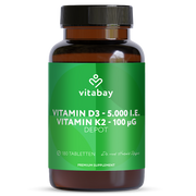 Vitamin D3 Depot 5000 IU + Vitamin K2 100mcg - 180 Vegan Tablets