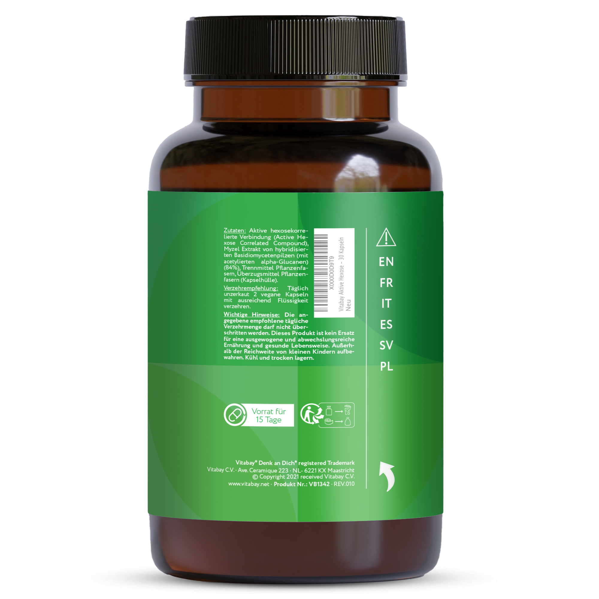 Shiitake Extrakt 500mg | Active Hexose Correlated Compound - 30 vegane Kapseln