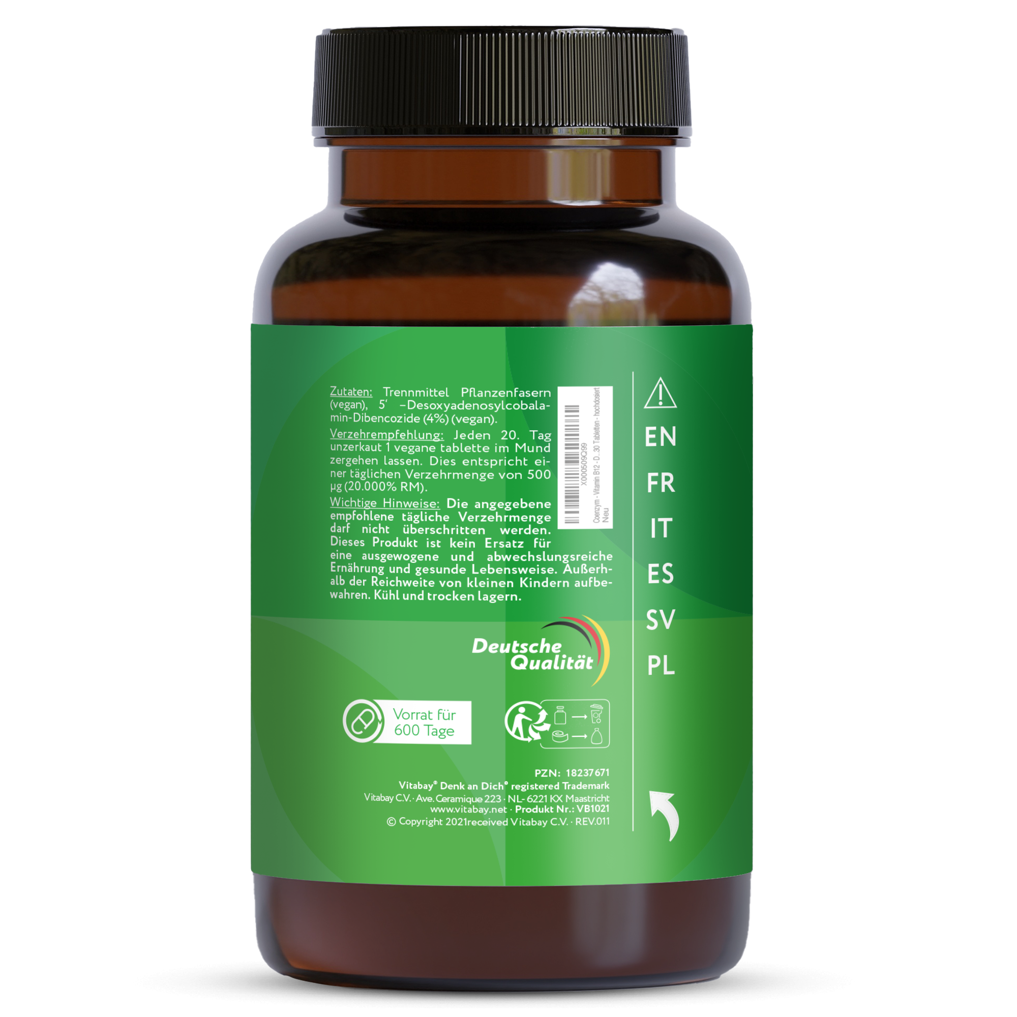 Coenzym Vitamin B12 Depot - Dibencozide 10.000 mcg - 30 vegane Tabletten