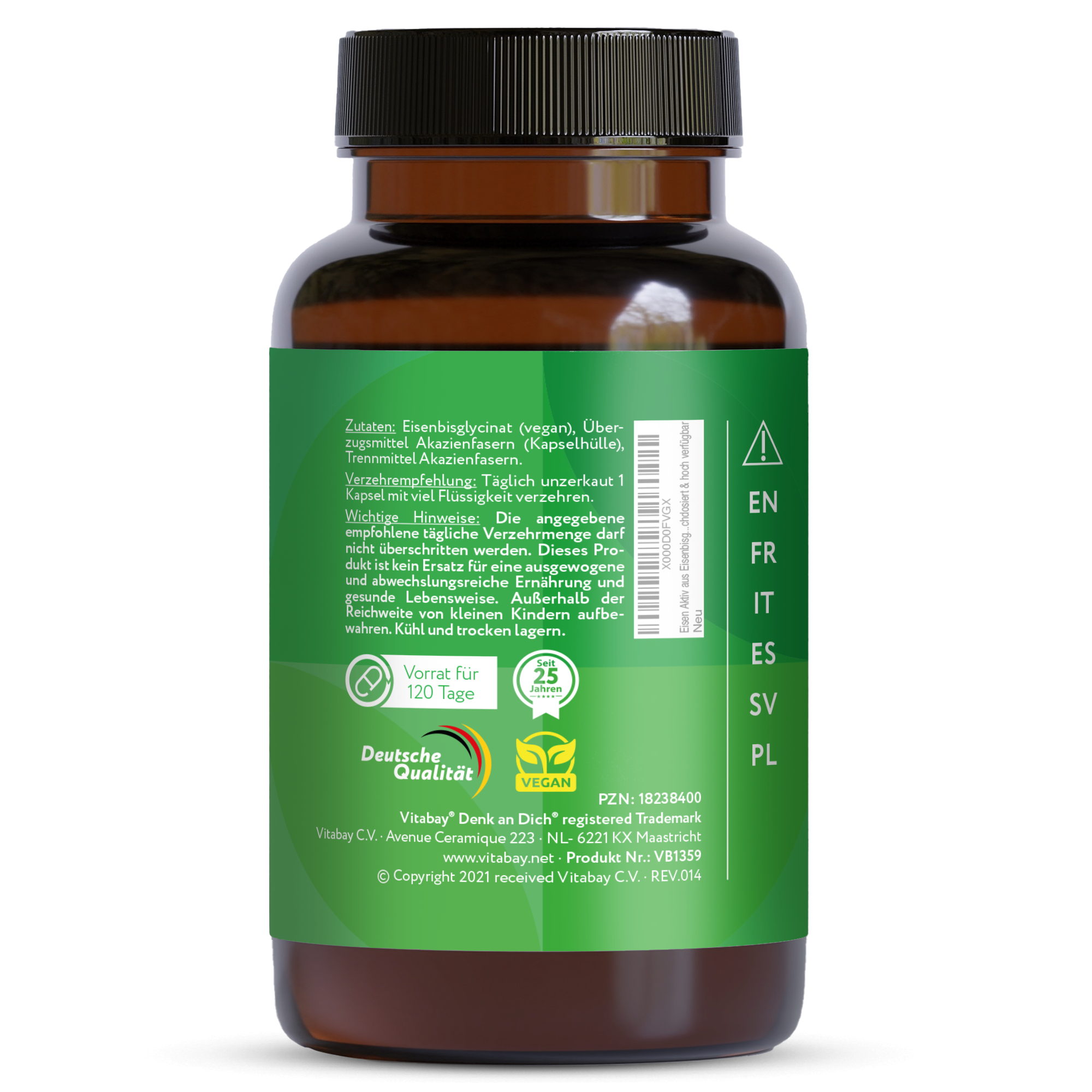 Eisen (Eisenbisglycinat) - 319 mg - 120 vegane Kapseln