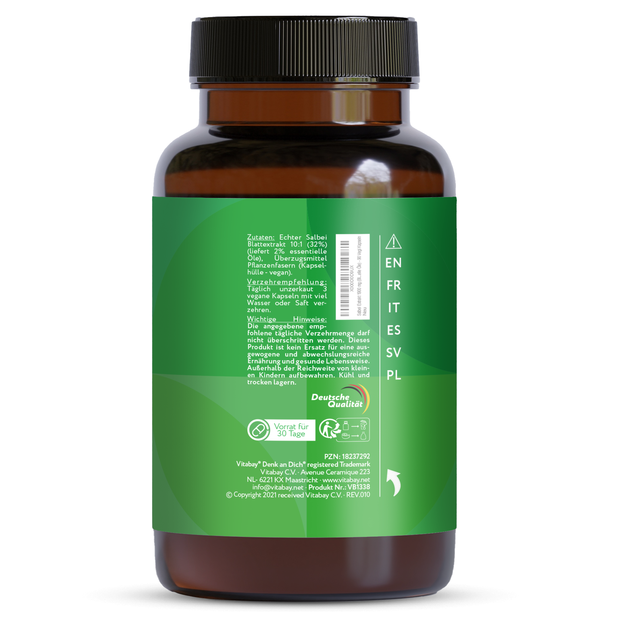Salbei Extrakt 1900 mg - 90 vegane Kapseln