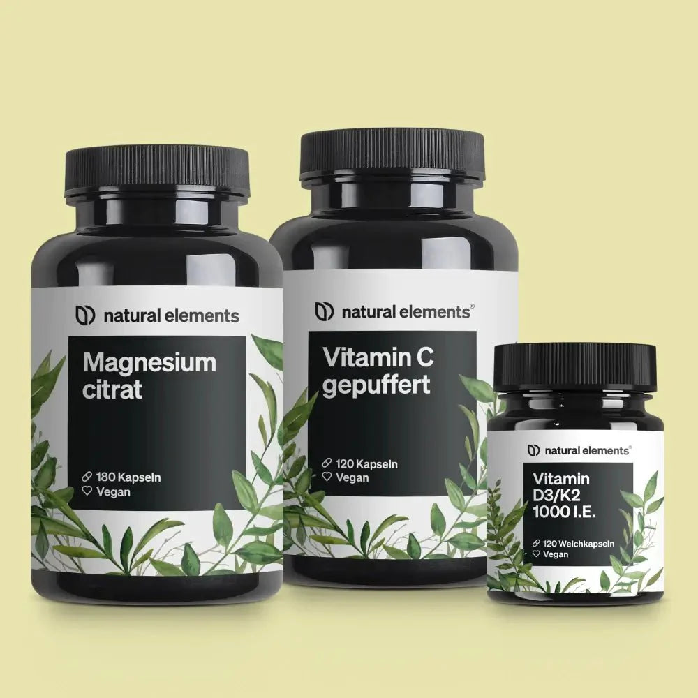 Immun Starter Bundle von natural elements mit drei Ergänzungsflaschen