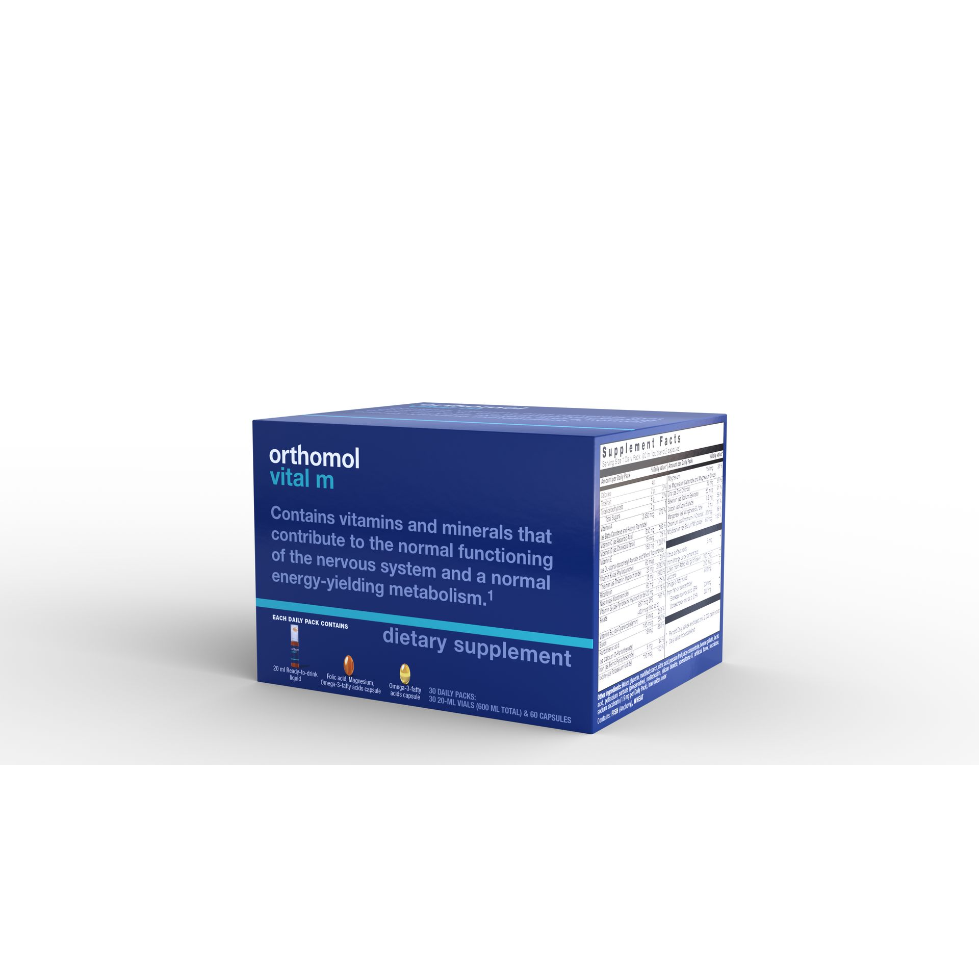 Orthomol, Vital M, Micronutrients for men, 30 Ready-to-drink capsules